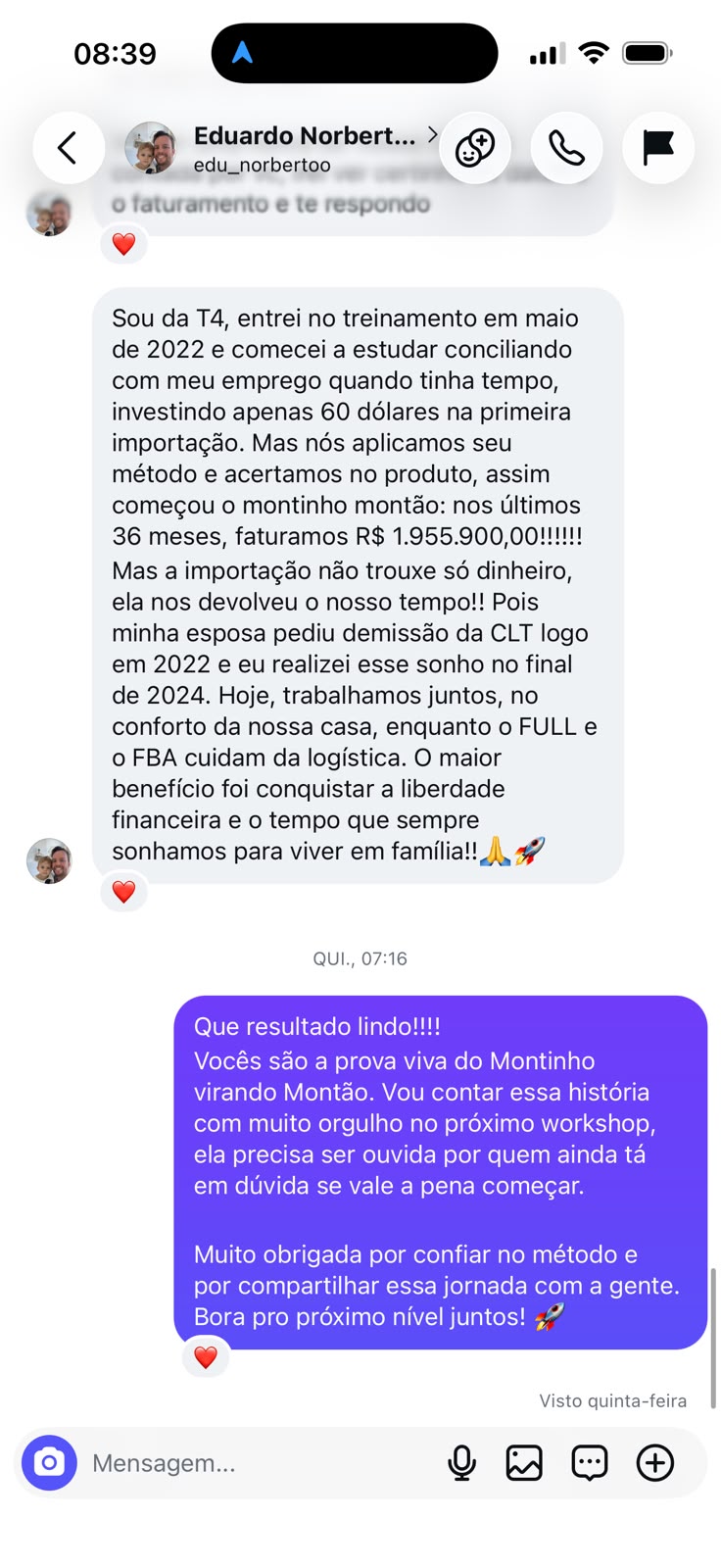 Depoimento de Eduardo Norberto, que começou investindo 60 dólares na primeira importação