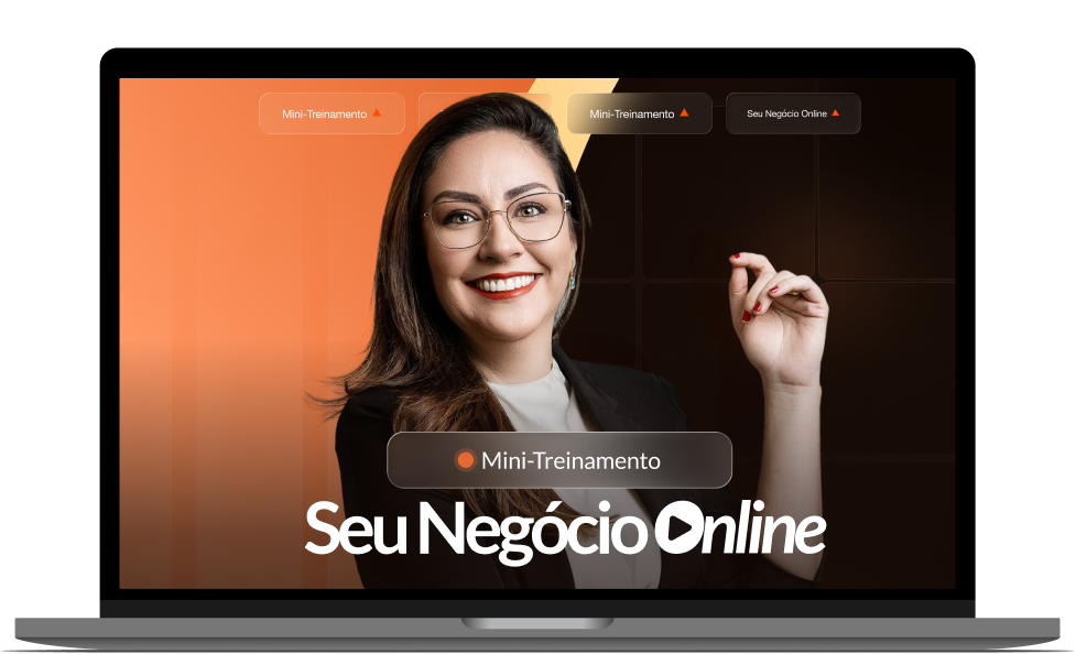 Mockup do mini-treinamento Seu Negócio Online